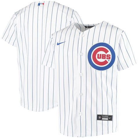 chicago cubs youth nike home pinstripe replica jersey|chicago cubs blue jersey.